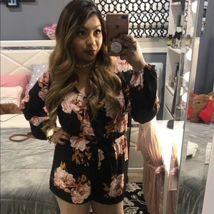Floral Long Sleeve Romper